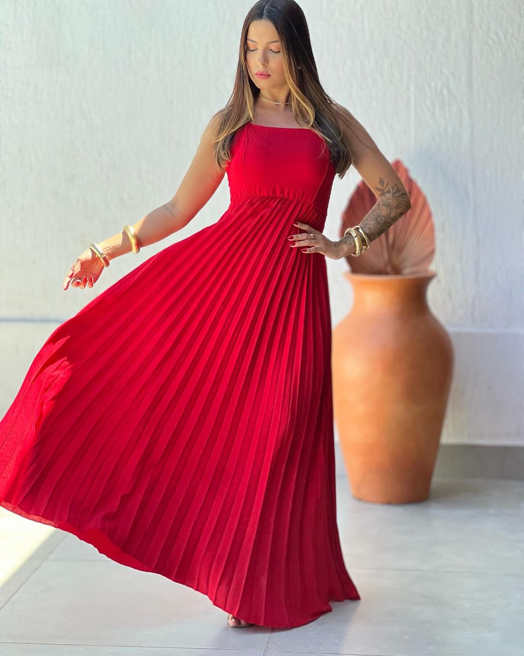 Vestido Harmonia Plissada